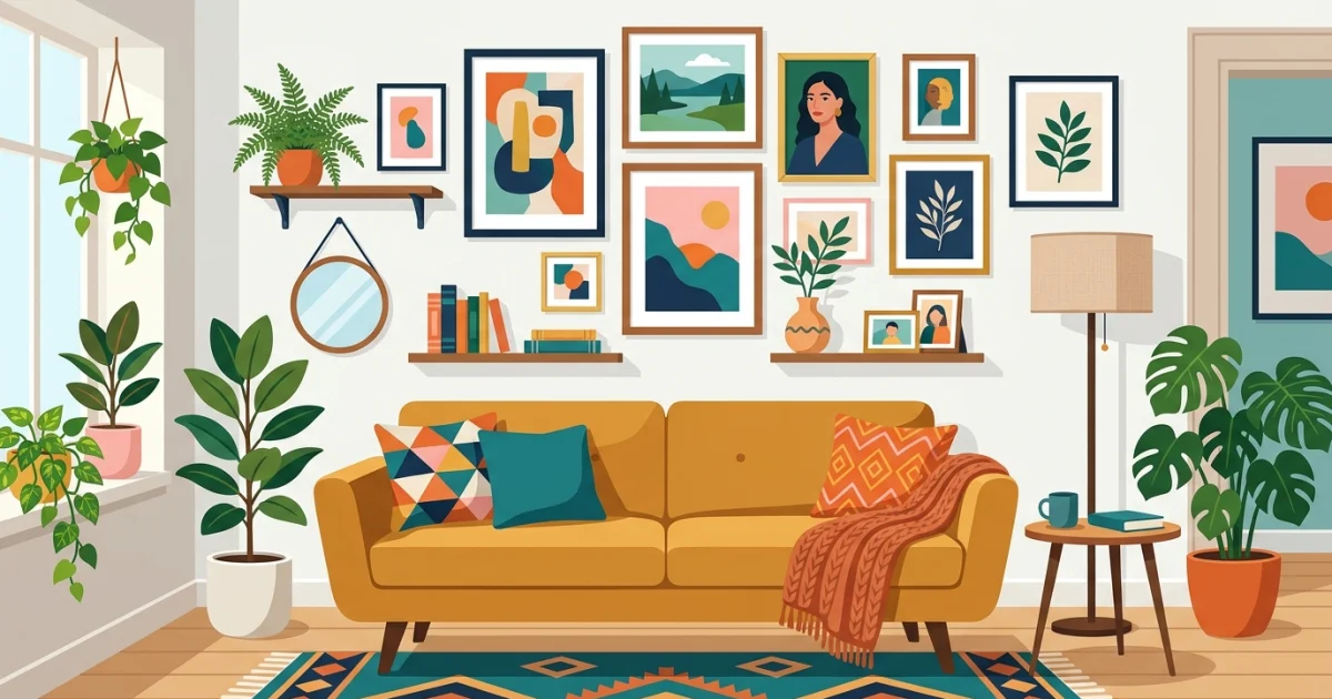 Cómo decorar la pared sobre tu sofá