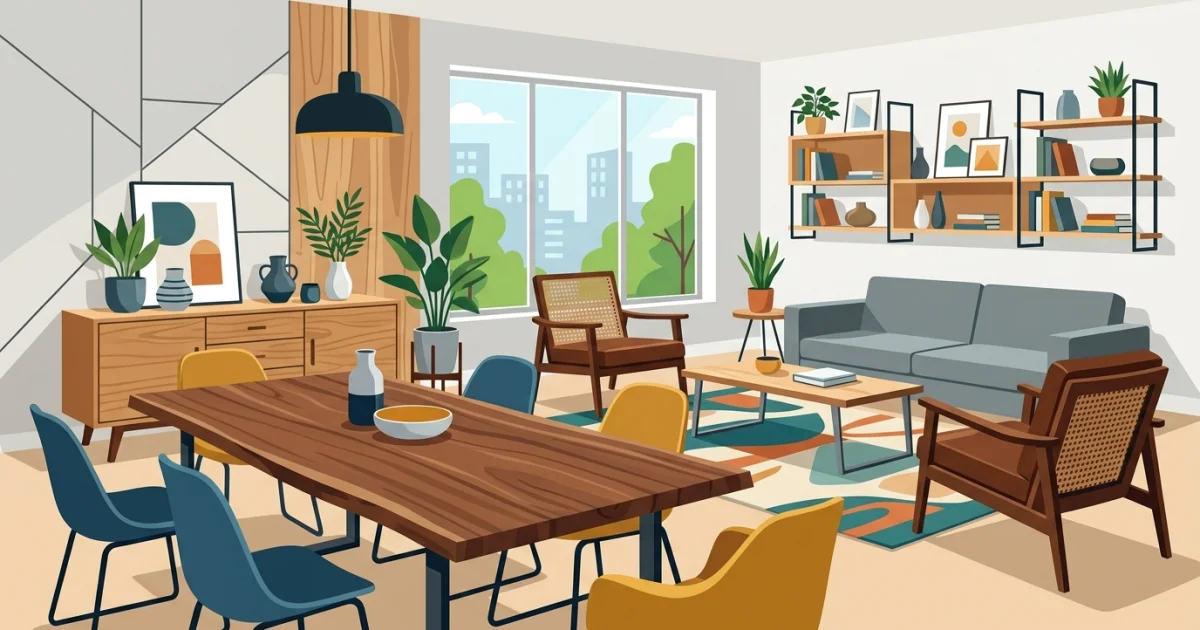 Cómo mezclar muebles de madera y diseño moderno